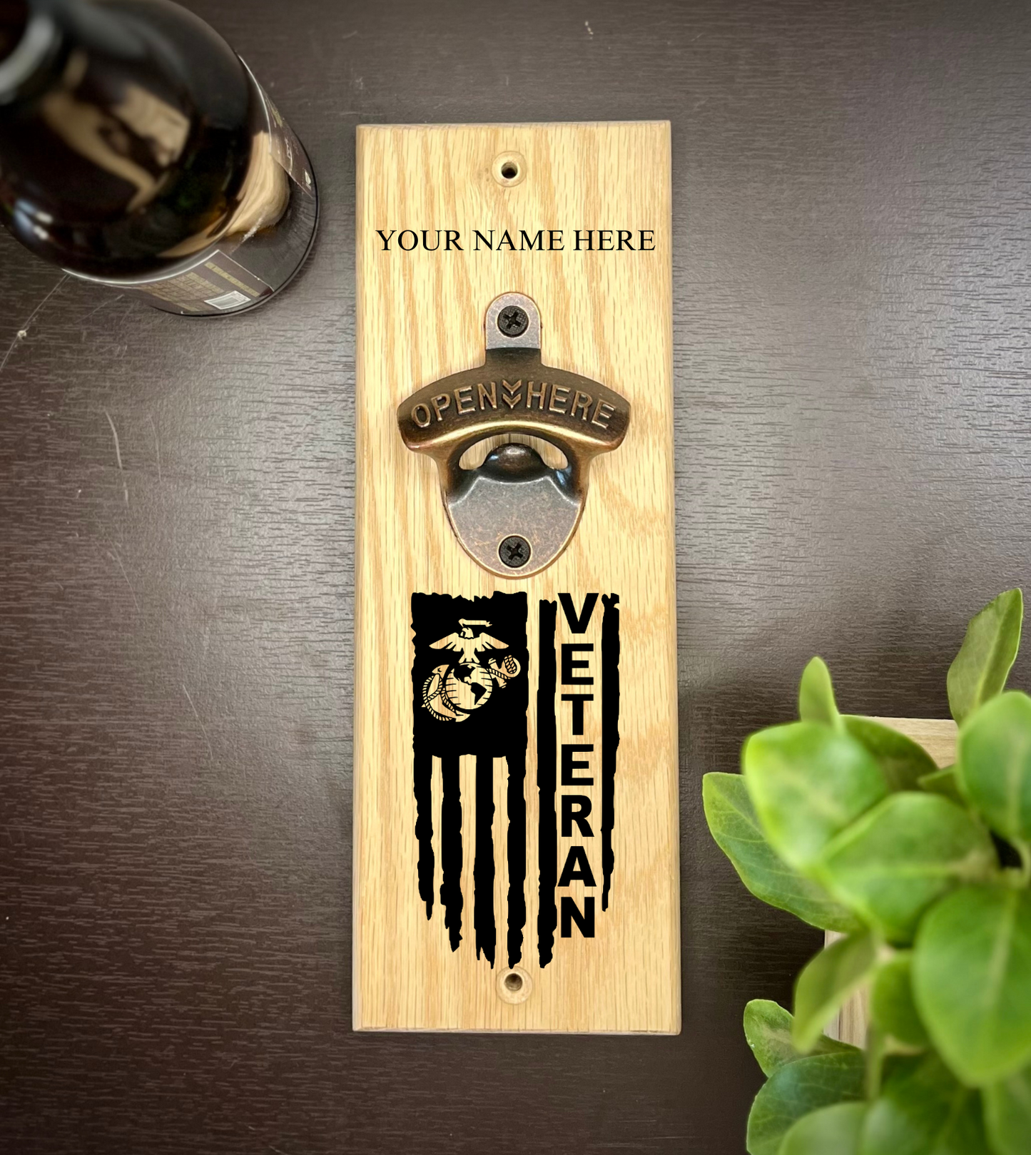 Personalized U.S. Veteran Flag Bottle Openers