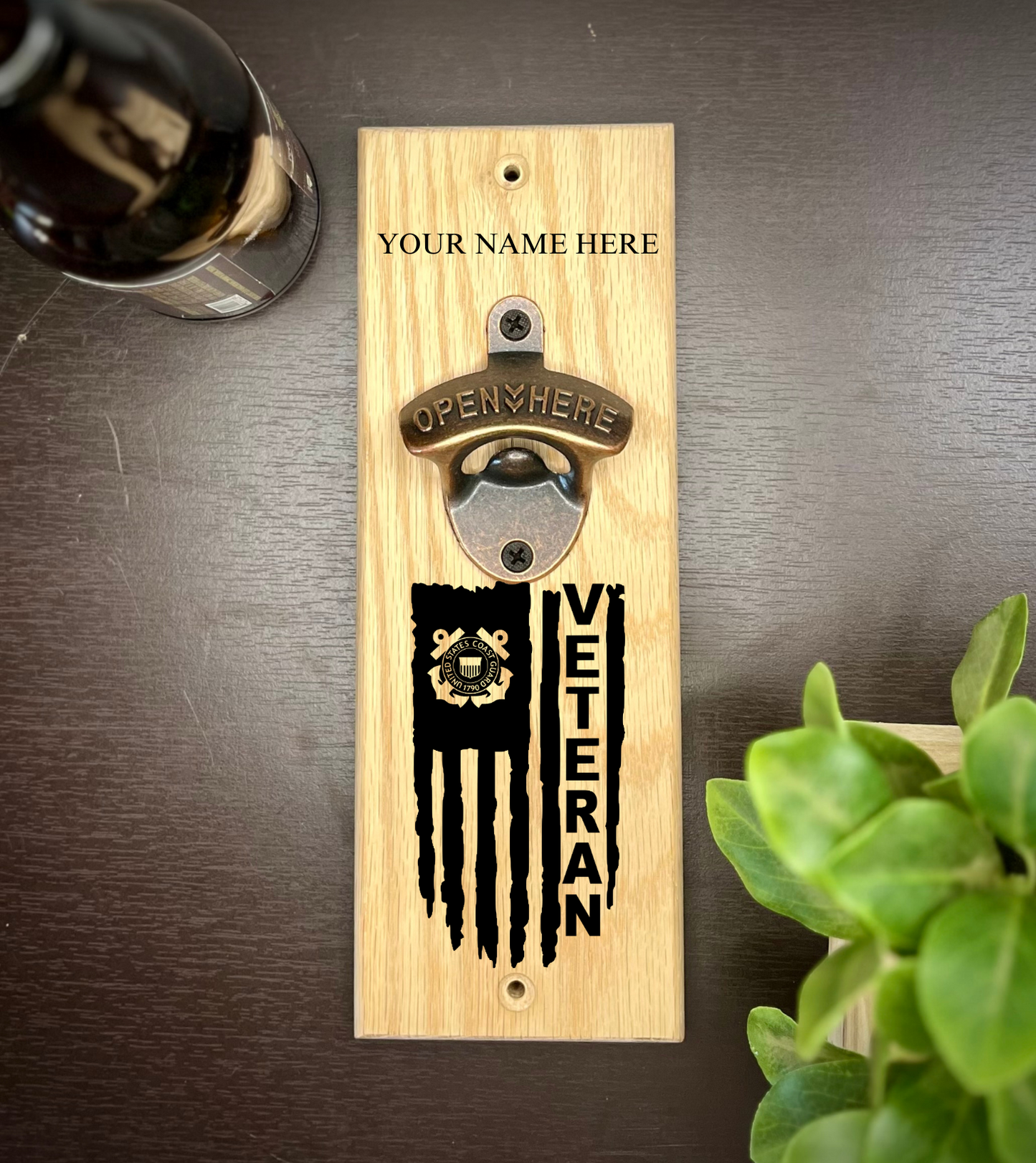 Personalized U.S. Veteran Flag Bottle Openers