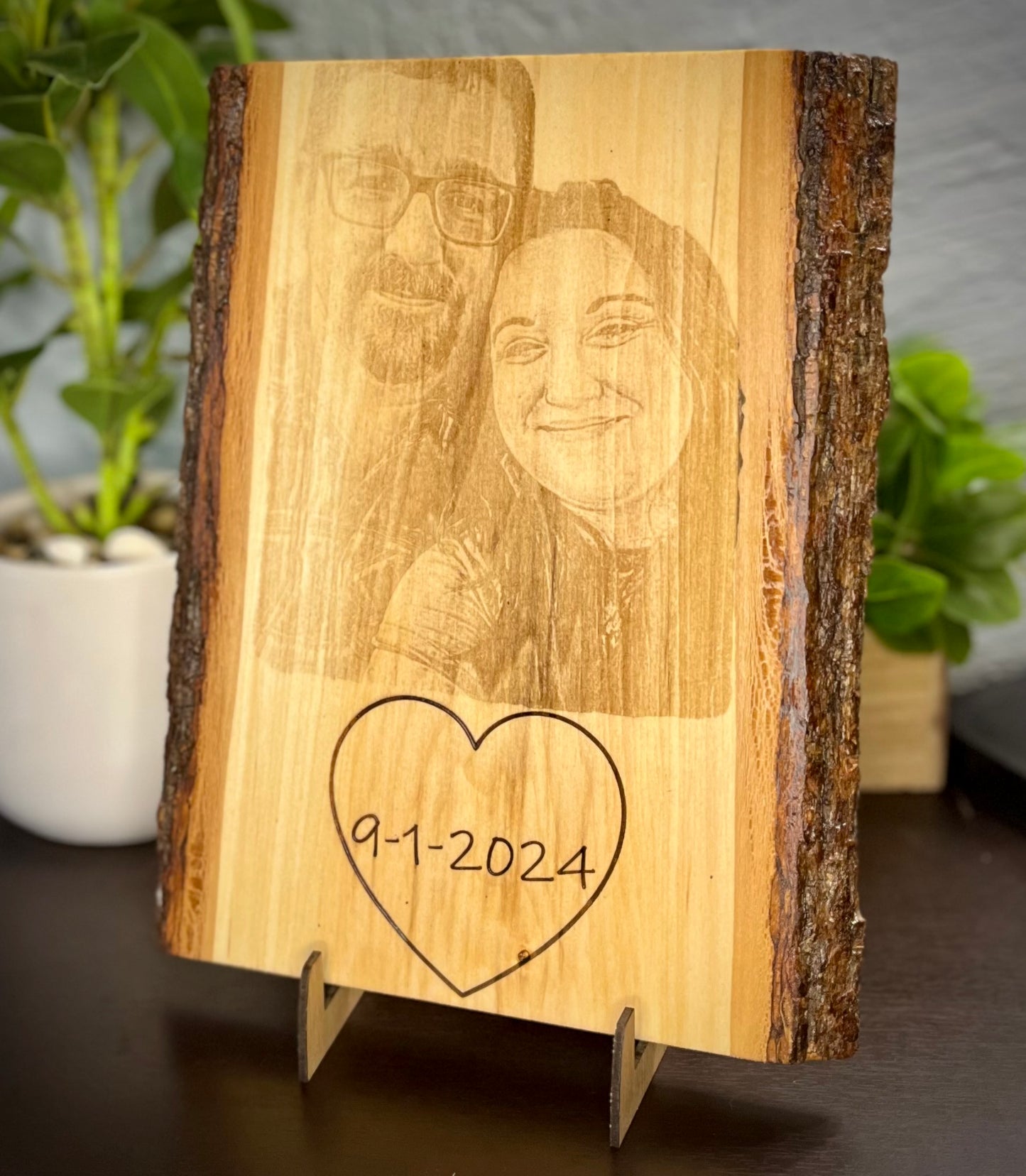 Live Edge Basswood Photo Engraving