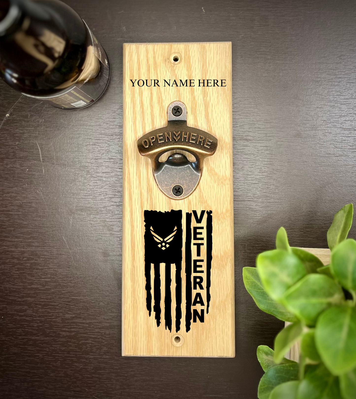 Personalized U.S. Veteran Flag Bottle Openers