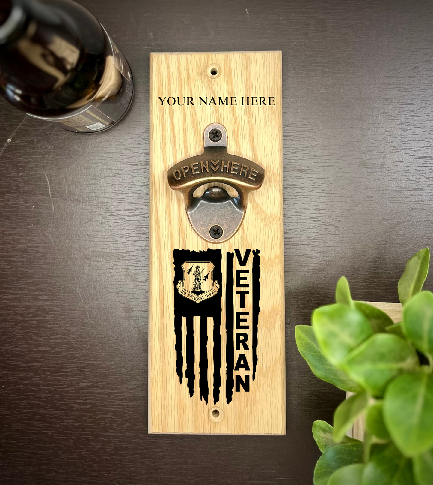 Personalized U.S. Veteran Flag Bottle Openers